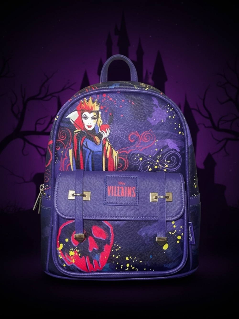 Disney Villains Purple Evil Queen Mini Backpack with Red Accents